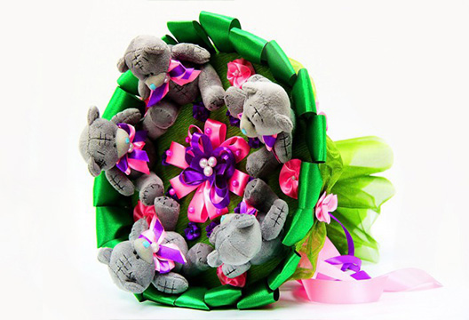 Букет из плюшевых мишек 18