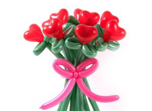 Букет из шаров «Цветы-сердечки»