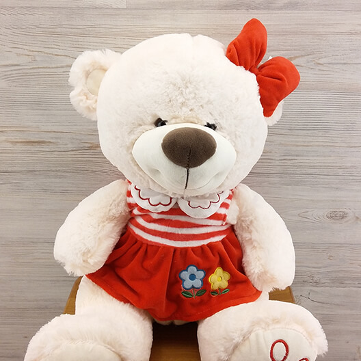 Мишка девочка в платье (42 см)
