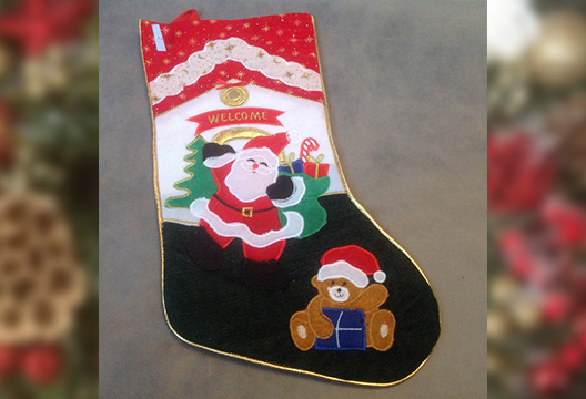 Подарочный сапог с Дедом Морозом и Мишкой